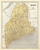 Vintage Map of Maine 1842