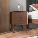 Alexandra - Night Stand With 2 Drawers - Walnut Brown by HouseOfZazla