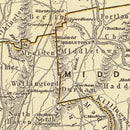 Vintage Map of Connecticut 1842
