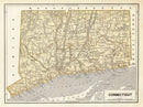 Vintage Map of Connecticut 1842
