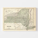Vintage Map of New York 1842