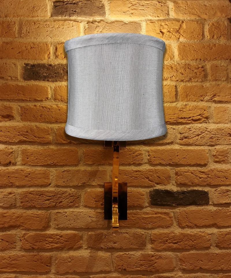 4"W x 4"H Crisp Shantung Clip-On Sconce  Half-Shell Lamp shade Grey