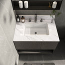 Bianco Carrara Venato Elegant Marble Vanity Top, Bathroom Vanity With Undermount Sink, Sintered Stone by HouseOfZazla