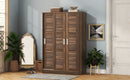 3-Door Shutter Wardrobe with shelves, Wulnut