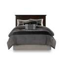 7 Piece Faux Suede Comforter Set Black King