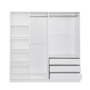 Doorless Storage Wardrobe For Dedroom With Shelves And 3 Drawers