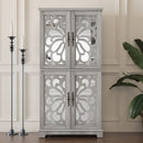 Modern Sideboard Buffet With 4 Mirrored Doors, Adjustable Shelves by HouseOfZazla