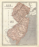 Vintage Map of New Jersey 1842