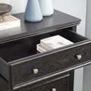 Modern 5-Drawer Black Dresser for Living Room Storage by HouseOfZazla
