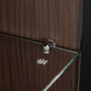 Modern Minimalist Tall Lighted Display Cabinet With Tempered Glass Door - Black / Dark Walnut by HouseOfZazla
