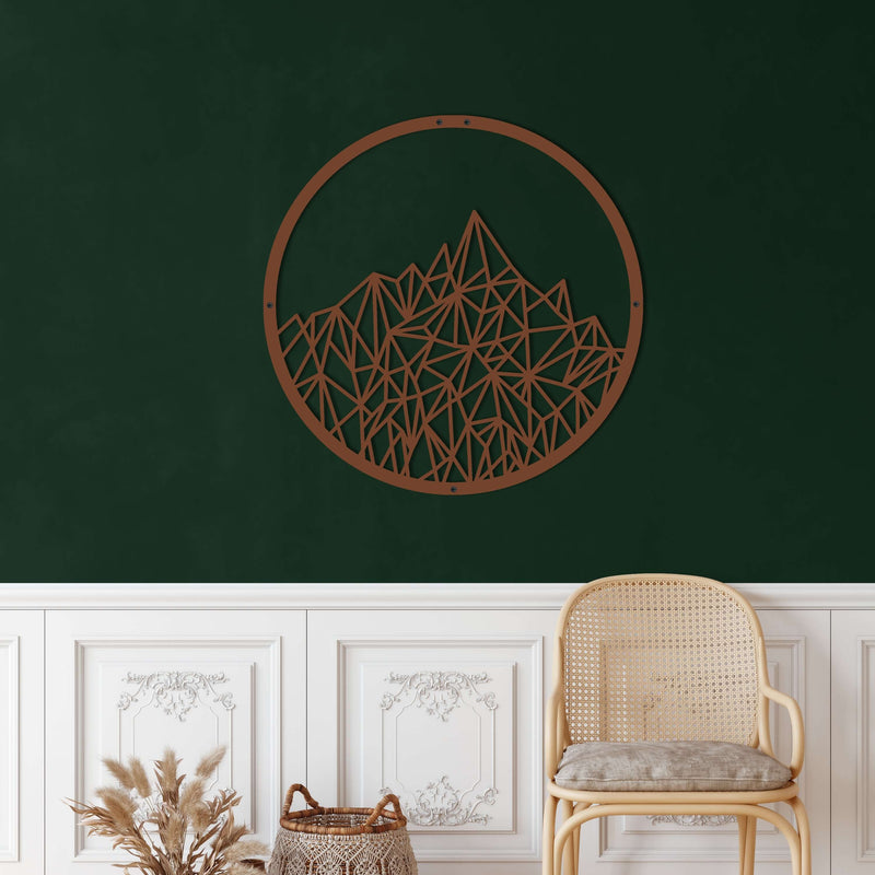Geometric Mountain Metal Wall Art