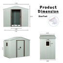 88.98" Outdoor Metal Storage Shed With Window by HouseOfZazla