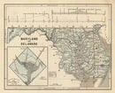 Vintage Map of Maryland & Delaware 1842