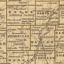 Vintage Map of Indiana 1842