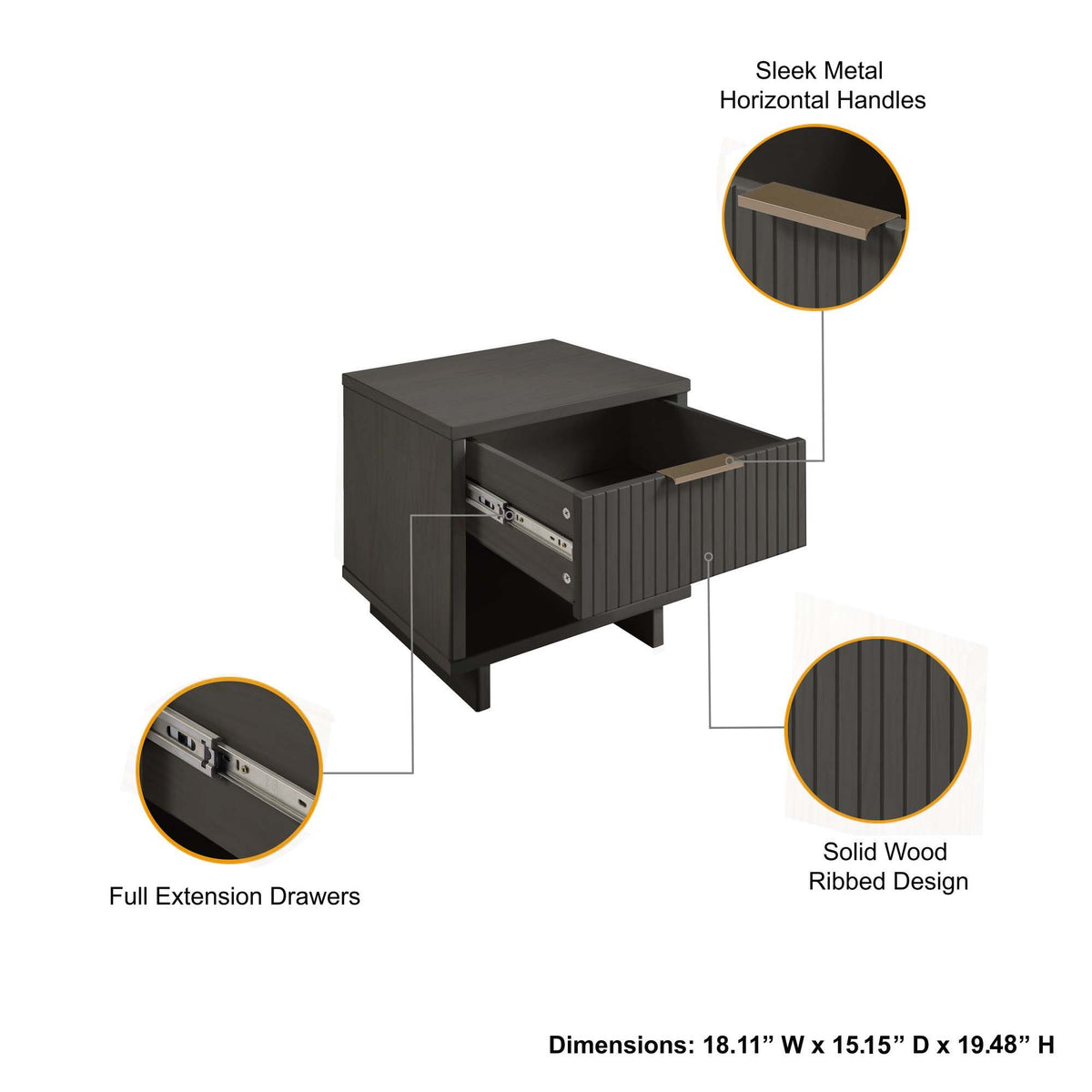 Granville - Nightstand With 1 Drawer, photo 12 of 24