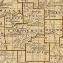 Vintage Map of Illinois 1842