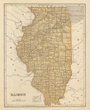 Vintage Map of Illinois 1842