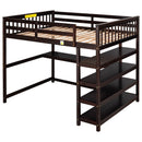 Loft Bed With Storage Shelves And Under Bed Desk by Unique Piece Furniture
