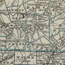 Vintage Map of Kentucky & Tennessee 1842