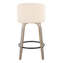 Toriano - Contemporary Fixed Height Counter Stool With Swivel & Round Footrest (Set of 2) by HouseOfZazla