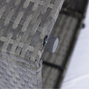 5 Pieces PE Rattan sectional Outdoor Furniture Cushioned U Sofa set with 2 Pillow Grey wicker + Black Cushion