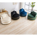 360 Degree Swivel Accent Chair Velvet Modern Upholstered Barrel Chair Over-Sized Soft Chair with Seat Cushion for Living Room, Bedroom, Office, Apartment, Black