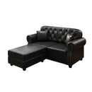Upholstered Sofa With Nailhead Trim, Rolled Armrests With Ottoman by HouseOfZazla