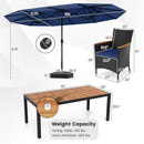 10 Piece Outdoor Patio Dining Set with 15 Feet Double-Sided Twin Umbrella by LJGDeals