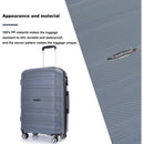 Hardshell Suitcase Spinner Wheels PP Luggage Sets Lightweight Durable Suitcase with TSA Lock,3-Piece Set (20/24/28), Gray
