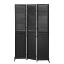 3 Panel Room Divider 6Ft Wood Folding Privacy Screen Black Room Separator Free Standing Wall Dividers (Black)