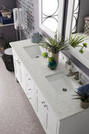 James Martin Palisades 72" Double Bathroom Vanity, Bright White
