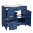 Bathroom Vanity With Sink, Soft Close Doors, Adjustable Shelves by HouseOfZazla
