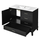 Bathroom Vanity, Modern Bathroom Cabinet With Sink Combo Set, Bathroom Storage Cabinet With A Soft Closing Door And 3 Drawers, Solid Wood Frame by HouseOfZazla
