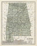 Vintage Map of Alabama 1842