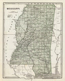 Vintage Map of Mississippi 1842
