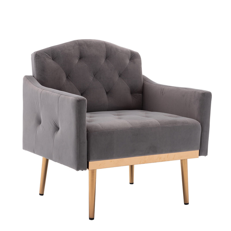Accent Chair, Leisure single sofa with Rose Golden feet