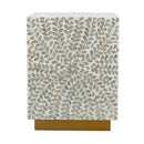 14x14x18" Square Accent Stool with Capiz Shell Finish