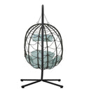 Egg Chair with Stand Indoor Outdoor Swing Chair Patio Wicker Hanging Egg Chair by HouseOfZazla