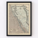 Vintage Map of California 1842
