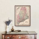 Vintage Map of Maine 1861