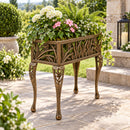 Cast Aluminum Antique Bronze Butterfly Rectangular Metal Plant Stand