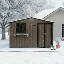 10x8 Ft Outdoor Metal Storage Shed with Window & Flower Rack by HouseOfZazla