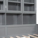 Daybed With Glass Door Storage Cabinets, Built In LED Lighting And Shelves by HouseOfZazla
