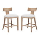 27" Upholstered Counter Stools Set of 2 with Solid Rubber Wood Frame by HouseOfZazla