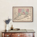 Vintage Map of Connecticut 1861