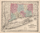 Vintage Map of Connecticut 1861