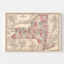 Vintage Map of New York 1861