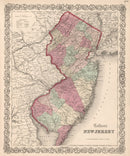 Vintage Map of New Jersey 1861
