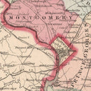 Vintage Map of Maryland & Delaware 1861