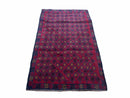 3x5 New Vintage Handmade Tribal Wool Rug Balouch Rug Afghan Rug Red Blue Diamond